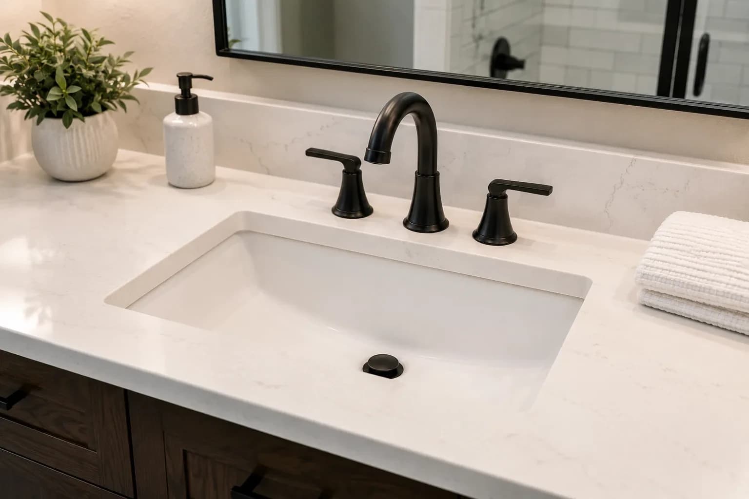 Finished bathroom fixture install in an Alpharetta, GA home