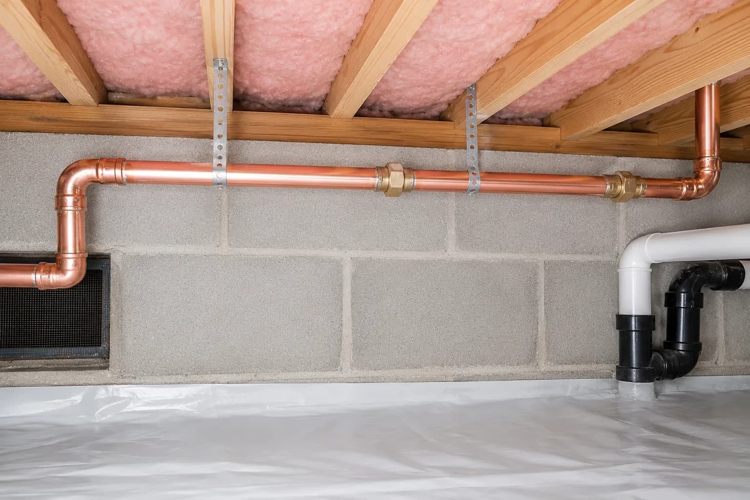 Crawl space pipe repair completed in an Alpharetta, GA home