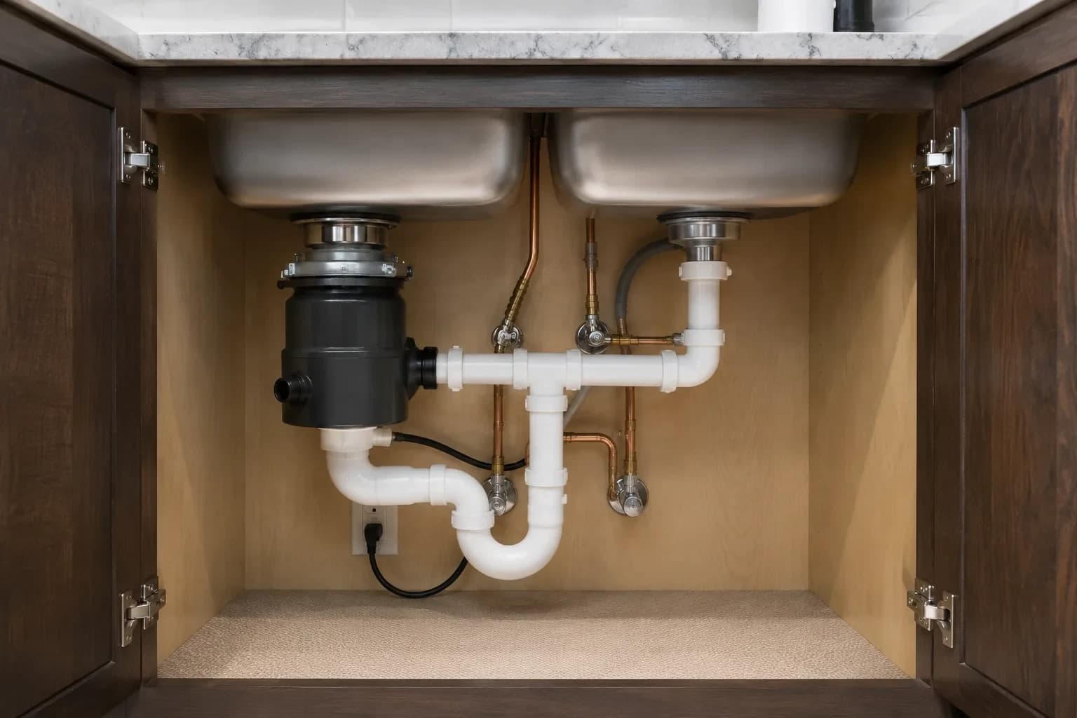 Kitchen sink and garbage disposal install in an Alpharetta, GA home